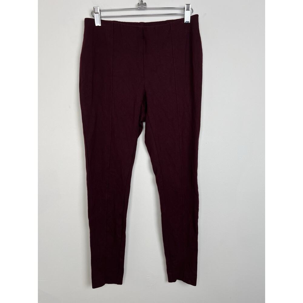 J. JILL Women's Size Small Red Ponte Slim Leg Pull On Pants Career Office